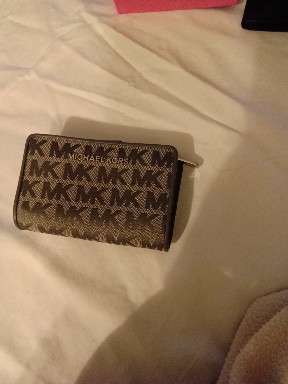 Michael Kors Gray MK Monogram Zip Coin Bi-fold Wallet NWOT